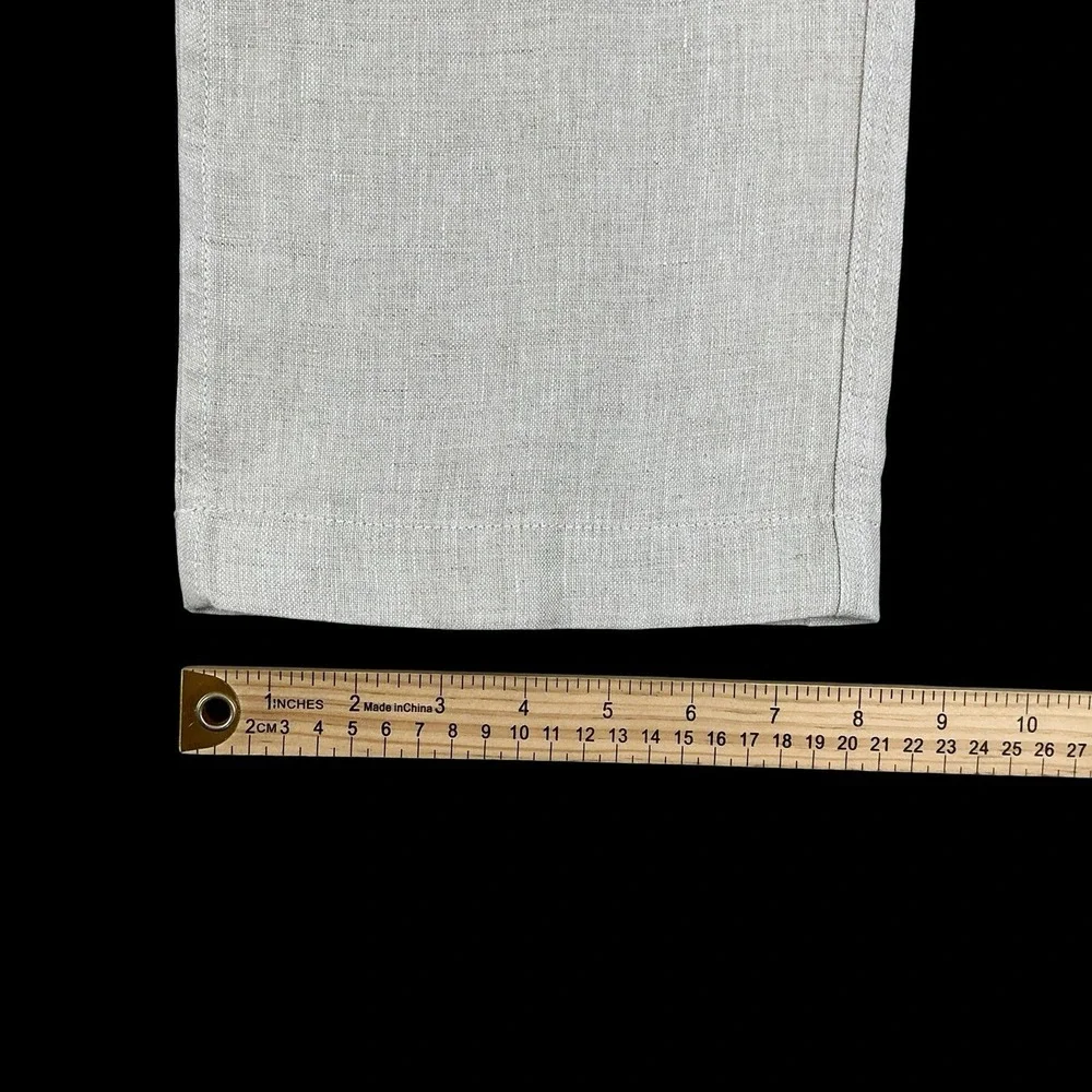 Caribbean Pants Men 34x30 Beige Linen Straight Leg Elastic Waist NWT
